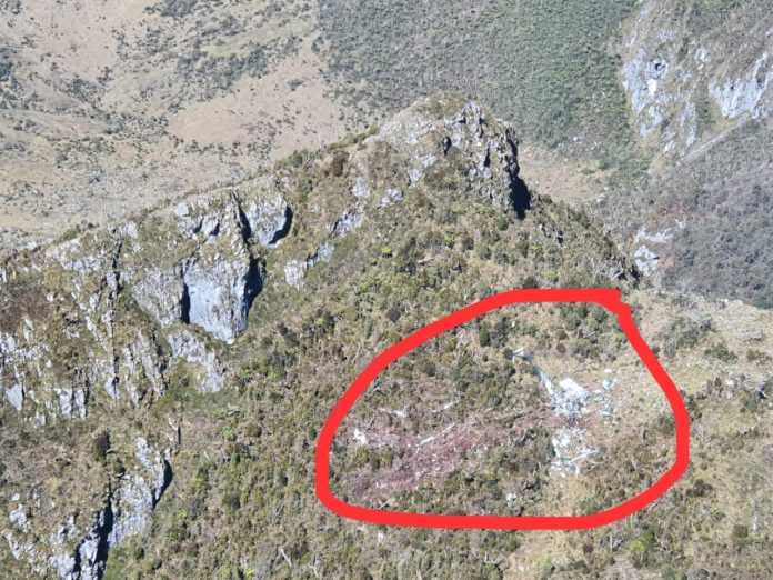 lokasi penemuan Heli MI 17 Penerbad dari ketinggian 12 ribu kaki. (Foto Pendam XVII Cenderawasih)