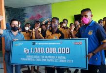 Beri Bonus Rp 1 Miliar, Freeport Tunjukkan Komitmen Dukung Terus Sepak Bola Papua