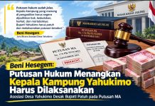 Asosiasi Desa Yahukimo Terima Putusan MK, Beni Hesegem Desak Pemulihan Hak Kepala Kampung